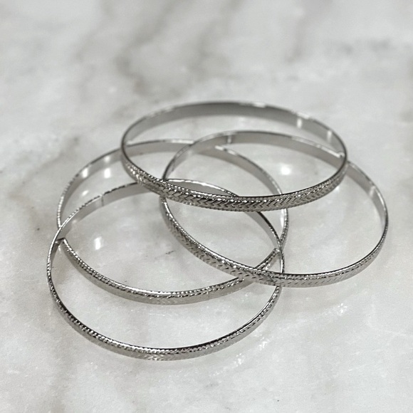Stacking Hammered Bangle Bracelets - Picture 2 of 5